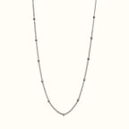 DUGO silver-toned satellite bead chain necklace made of waterproof stainless steel for everyday layering.