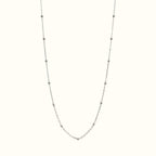 DUGO minimalist satellite bead necklace in silver stainless steel with a delicate chain and lobster clasp