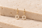 DUGO gold pavé Star of David Hoop Earrings