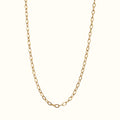 DUGO gold 18K gold-filled stainless steel oval link chain necklace with a textured finish for everyday wear.