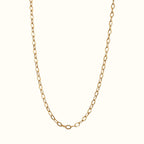 DUGO gold 18K gold-filled stainless steel oval link chain necklace with a textured finish for everyday wear.