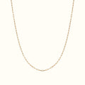DUGO thin gold paperclip chain necklace with delicate minimalist links for layering or solo wear.