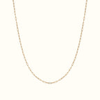 DUGO thin gold paperclip chain necklace with delicate minimalist links for layering or solo wear.