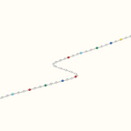 DUGO delicate silver chain anklet featuring small multicolor beads for a playful summer look