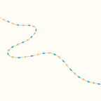 DUGO dainty gold chain bracelet featuring vibrant turquoise enamel oval beads in a minimalist stacking design